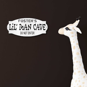 Personalized Lil Man Cave Steel Sign Gift for Son Grandson Boy Birthday ...