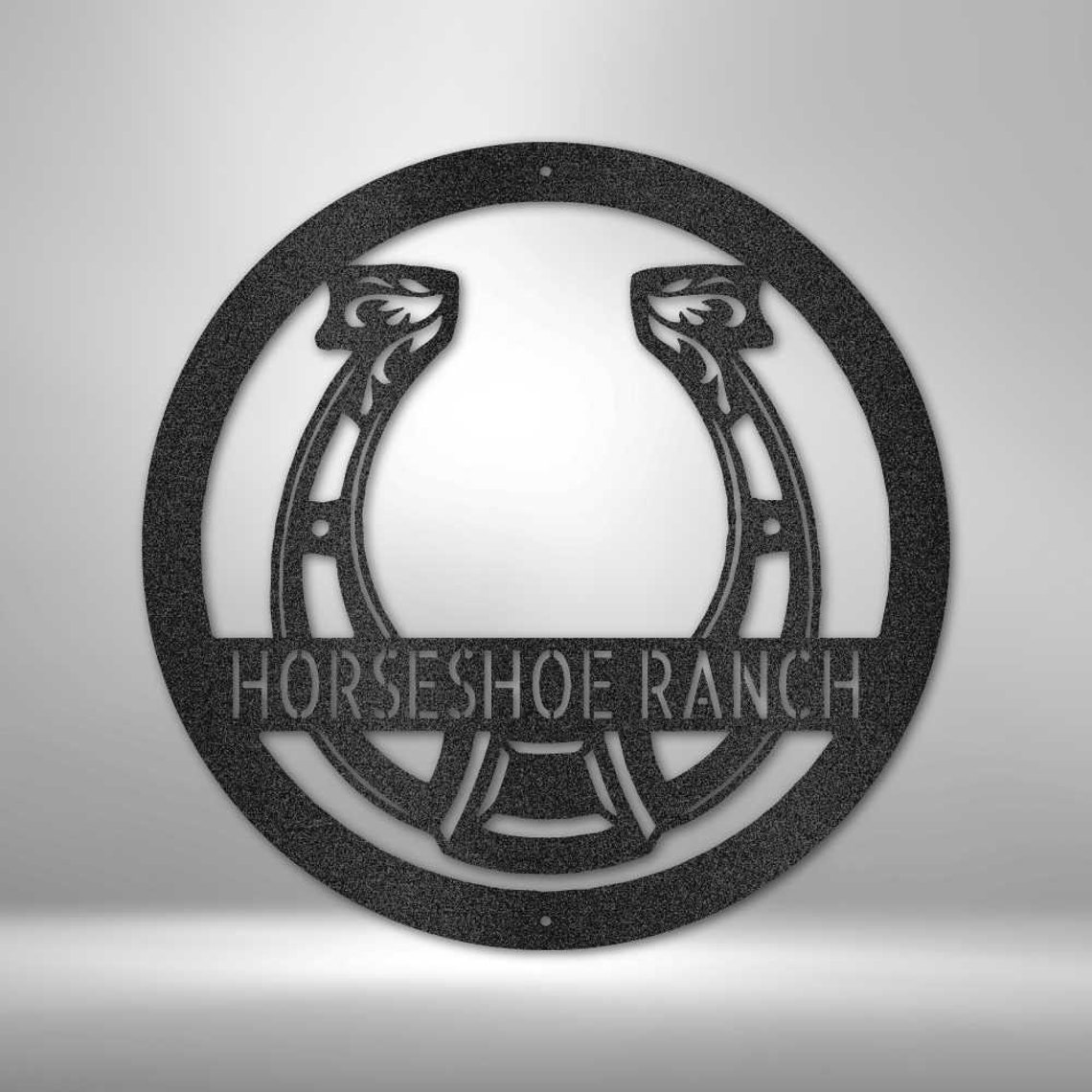 Horseshoe Monogram Personalized Indoor Outdoor Steel Wall Sign Etsy