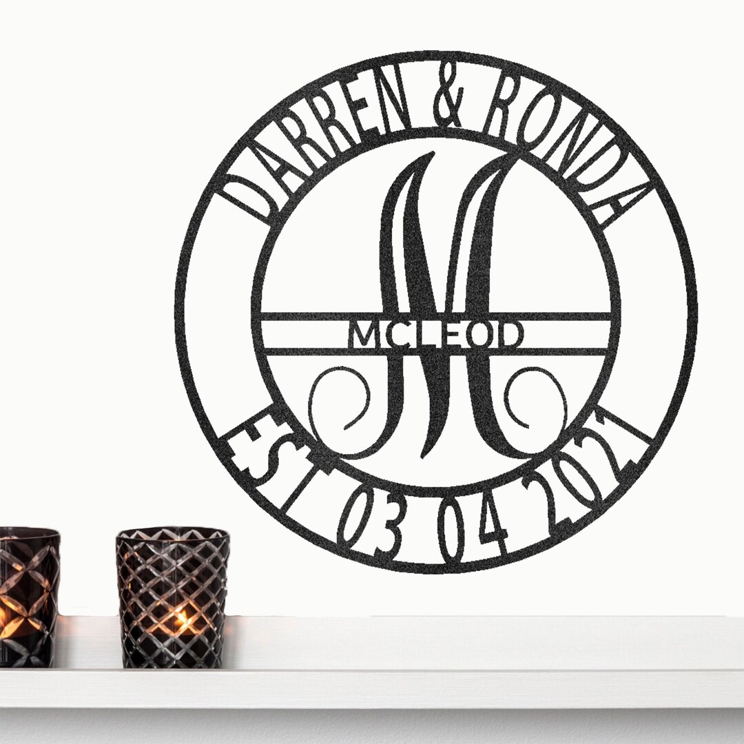 Elaborate Name Personalized Indoor Outdoor Steel Wall Sign Art Etsy