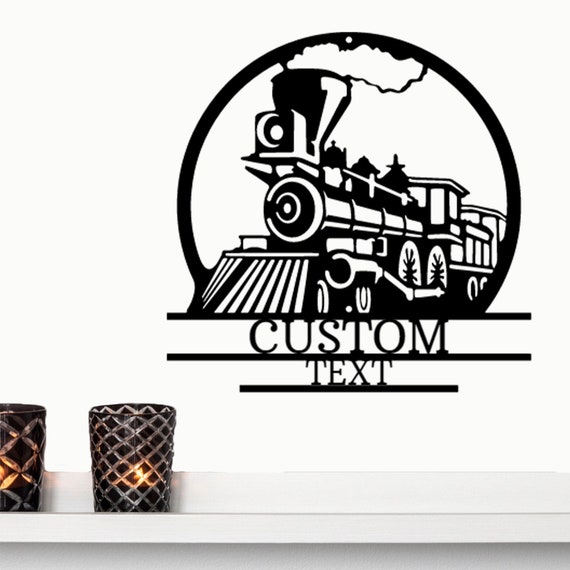 Vintage Style Train Locomotive Metal Sign – Collectible Wall Art For Kids/Adults