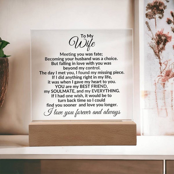 Heartfelt Gift for Wife You are My Best Friend, My Everything - Square Acrylic Plaque Personalized Birthday Anniversary Christmas Holiday