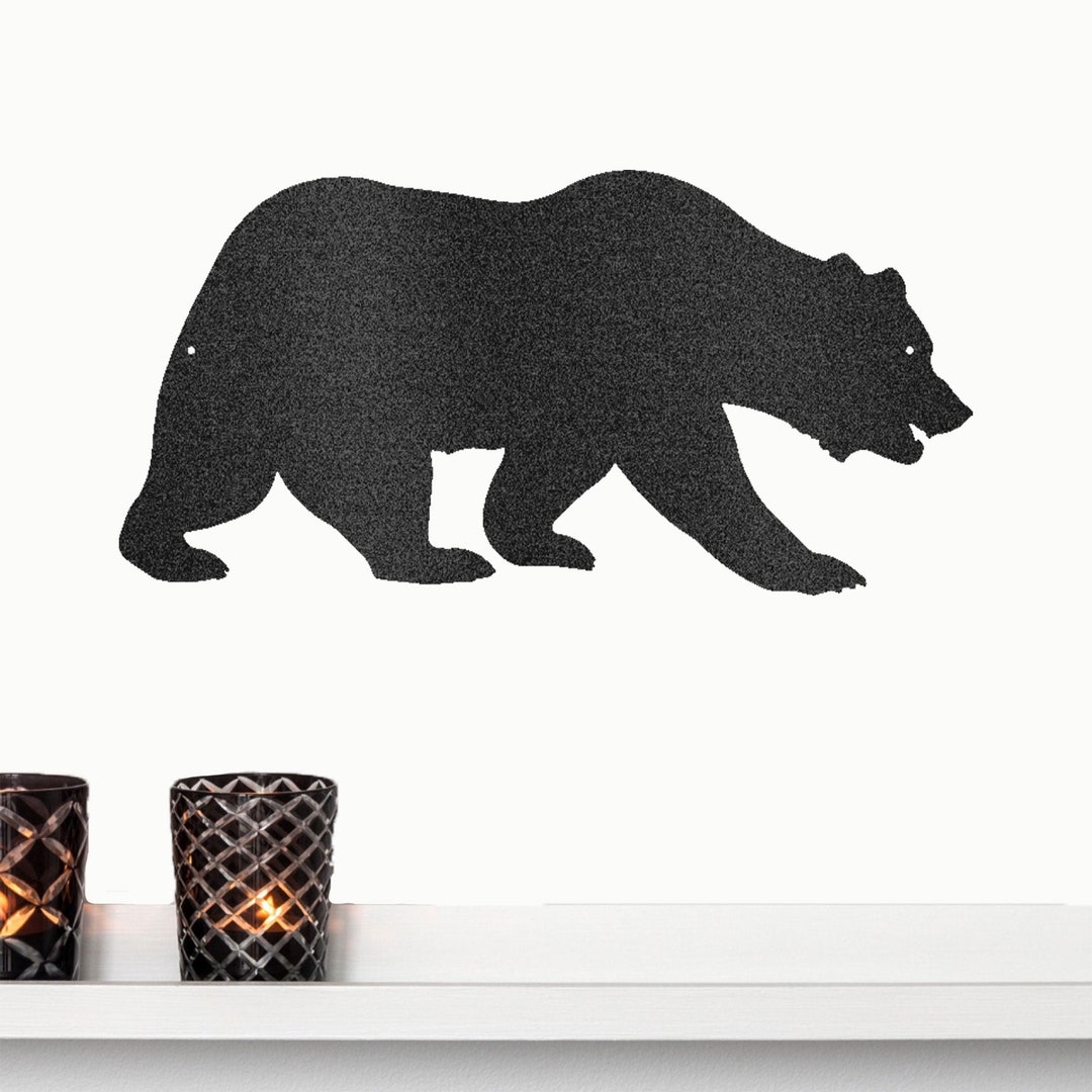 Grizzly Bear Metal Art Wall Sign Housewarming Wedding Birthday Etsy