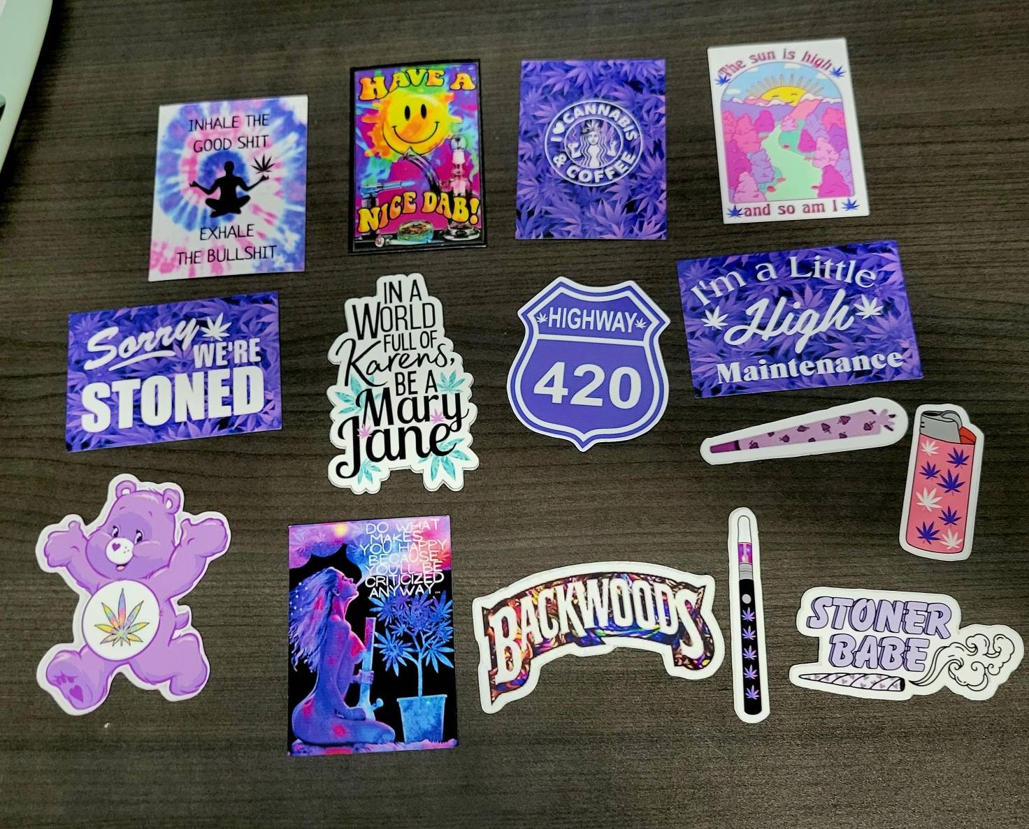 Pretty Purple Girly Stoner Stickers / Set of Girly Stoner Etsy