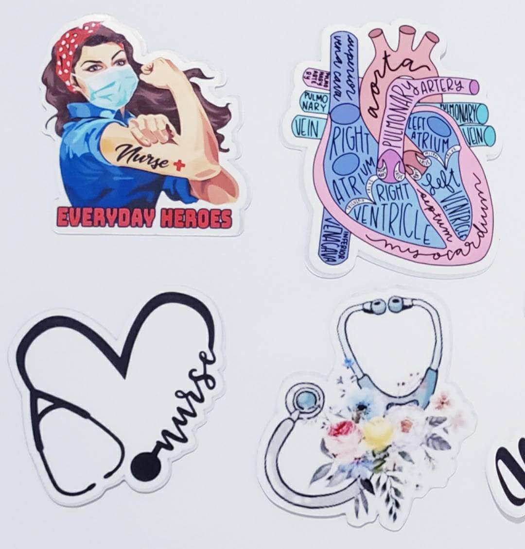 8 Pack of Healthcare Nursing Stickers Decals for Nurse &amp; | Etsy