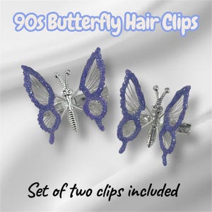 Vintage Butterfly Hair Clip/ Purple 90s Butterfly Hair Clip