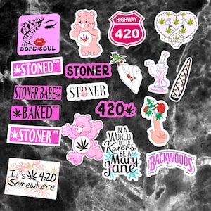 20-Pretty Girly Stoner Sticker Set / Laptop Stickers