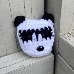 Crochet Panda Ornament - Amigurumi Animal - Holiday Gift - Backpack Decoration - Nursery Decor - Ribbon or Keychain Options