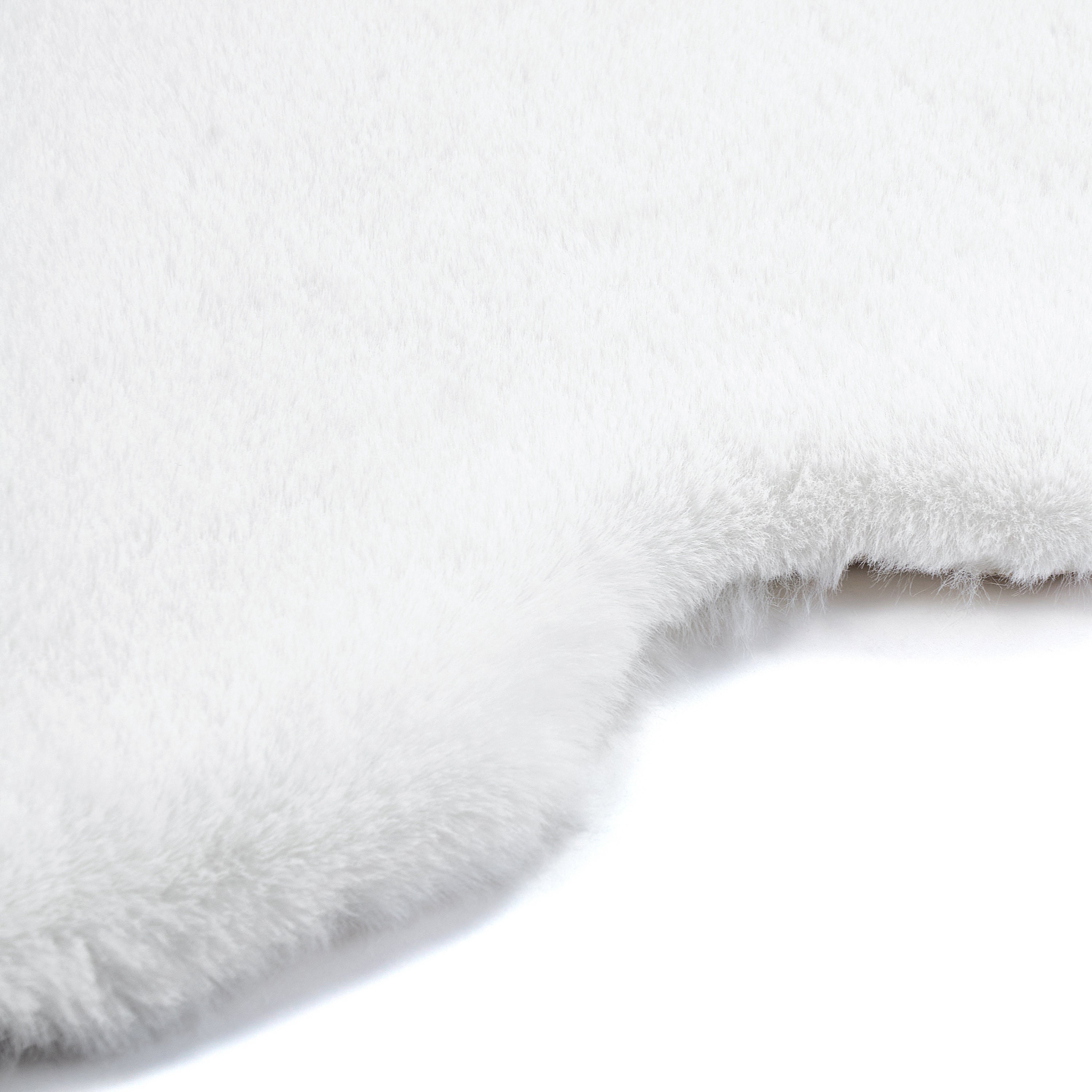 White Rabbit Fur Rug Map of Africa Faux Rabbit Fur Area Rug - 3x3 Feet - White Washable ...