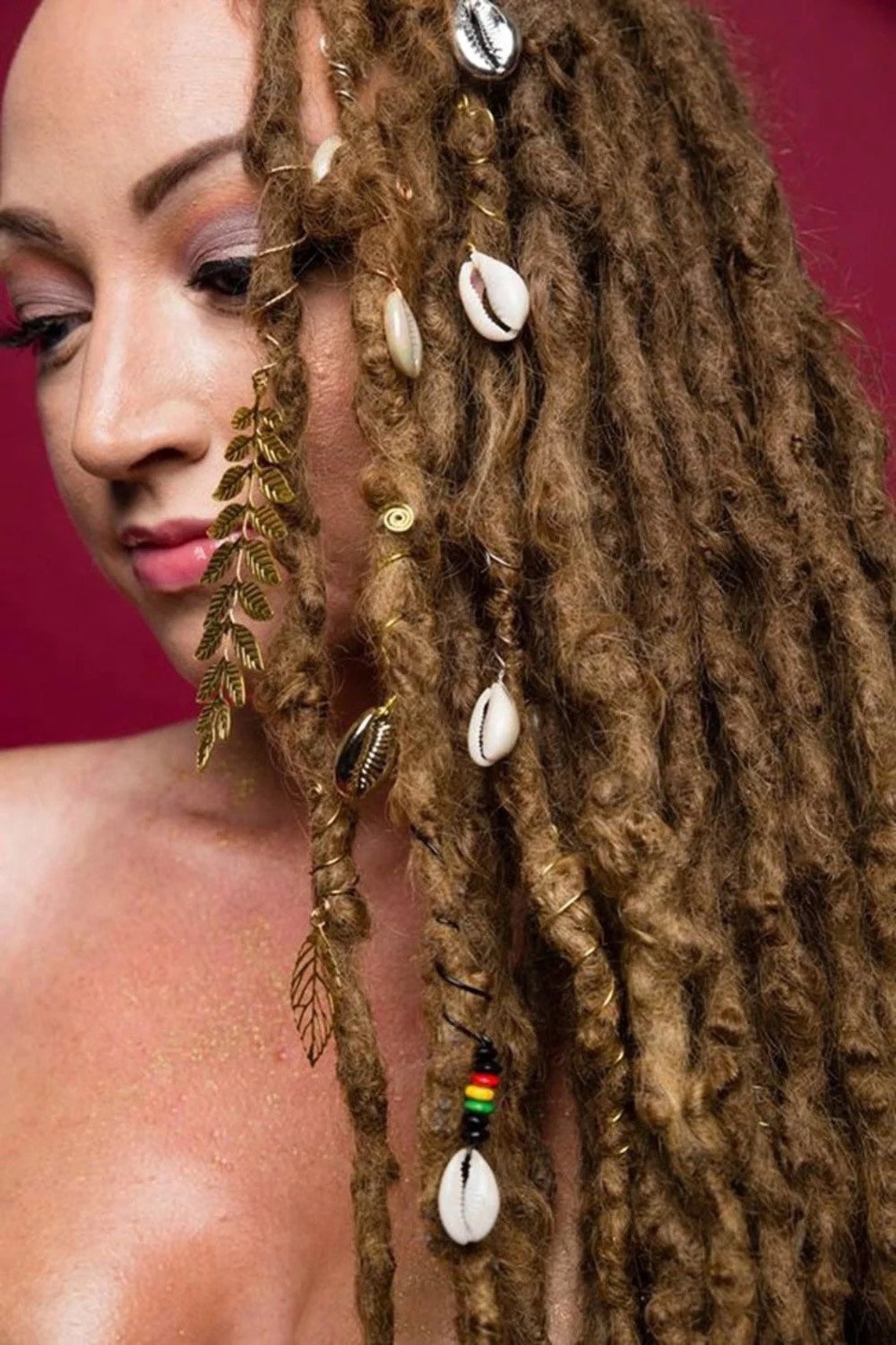 8mm Hole size Cowry Shell Dangle Hair Dreadlock loc Jewelry Etsy