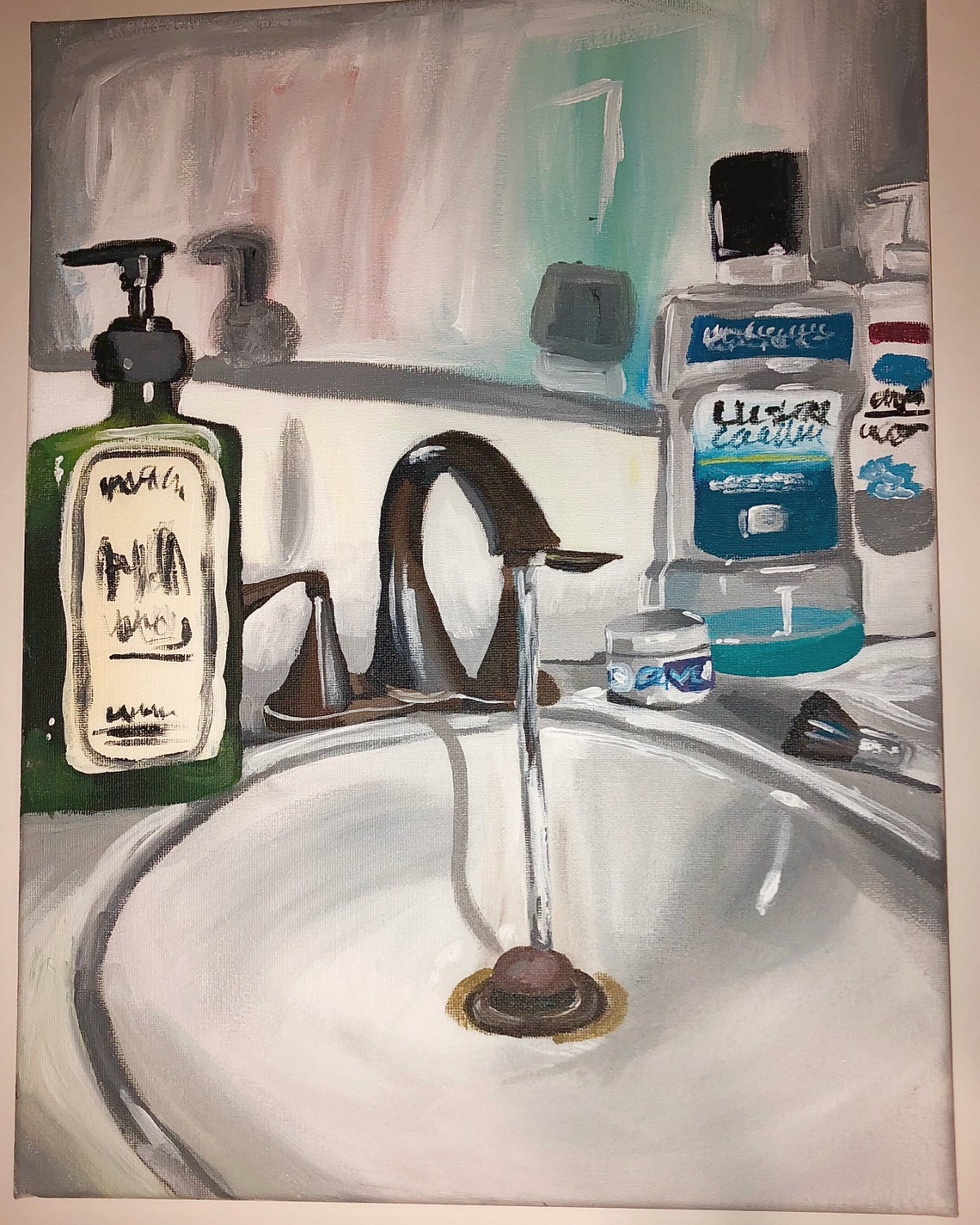 Sink Thoughts acrylic painting Etsy