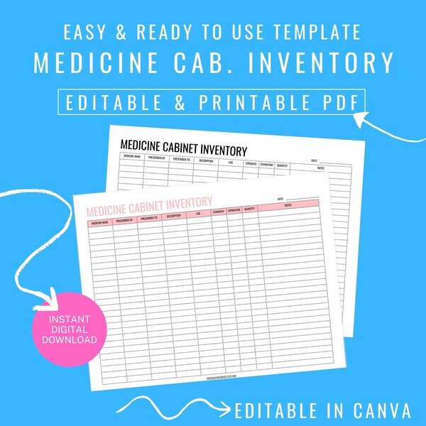 Medication Checklist Etsy