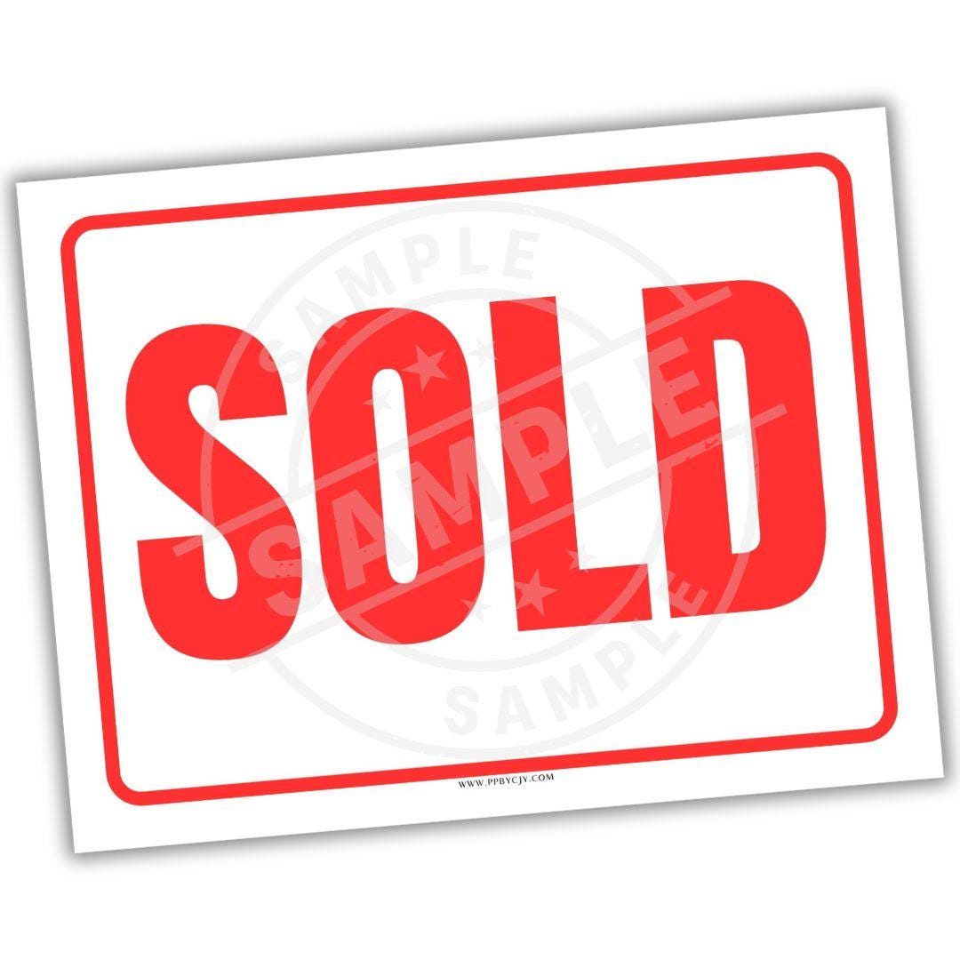 Sold Sign Printable | Real Estate & Sales Poster PDF | Instant Download ...