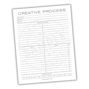 Creative Process Printable Template | Digital Download | Project Planner | Idea Organizer | Artistic Workflow Tracker | Creative Journal