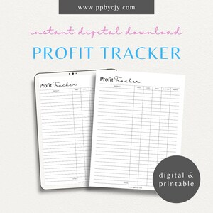 Profit Tracker Financial Planner | Business Income Expense Finance Tracker | Freelancer Money Management Log | Personal Budgeting Organizer
