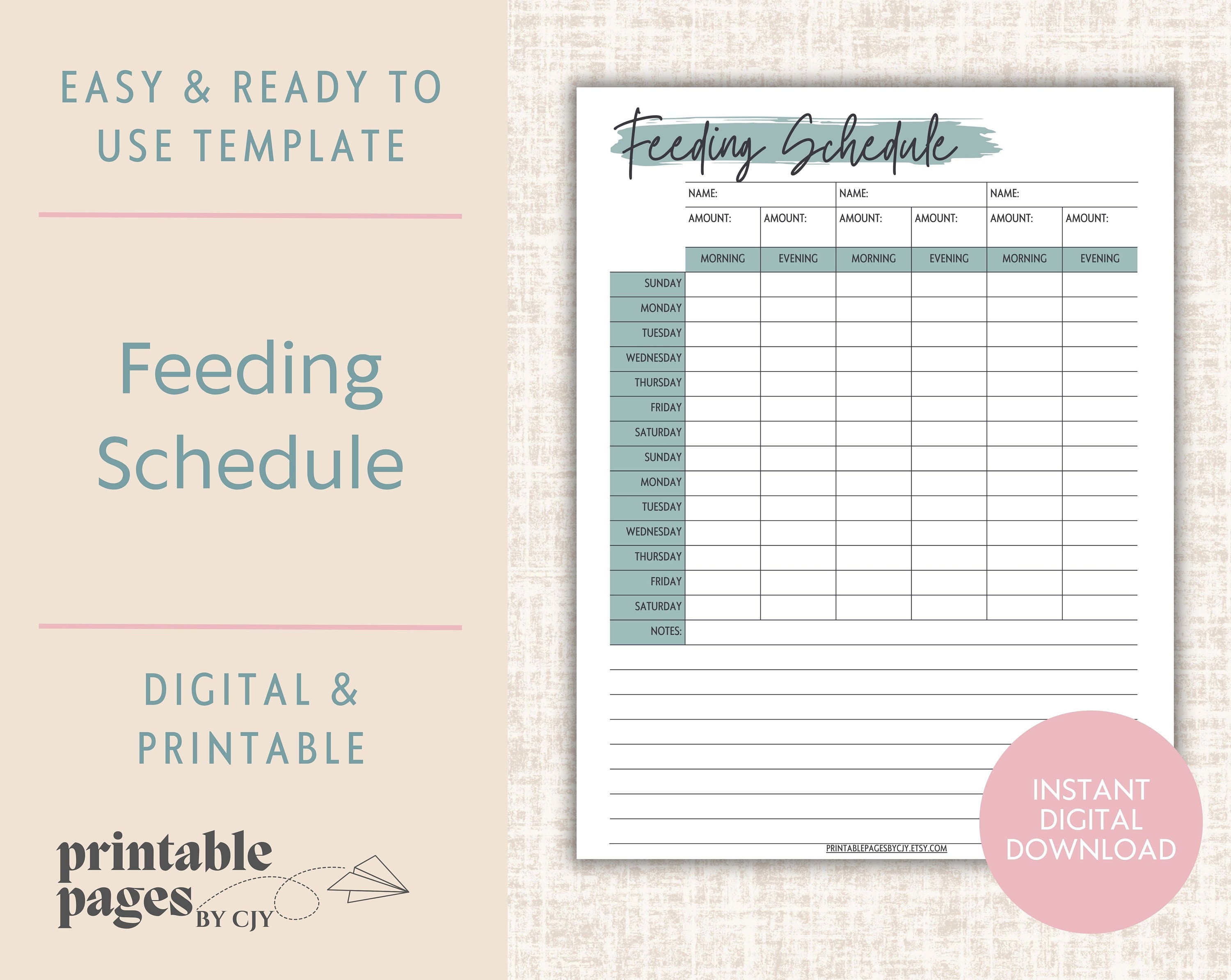 Puppy Feeding Chart Downloadable Printable And PDF Fillable, 42 OFF