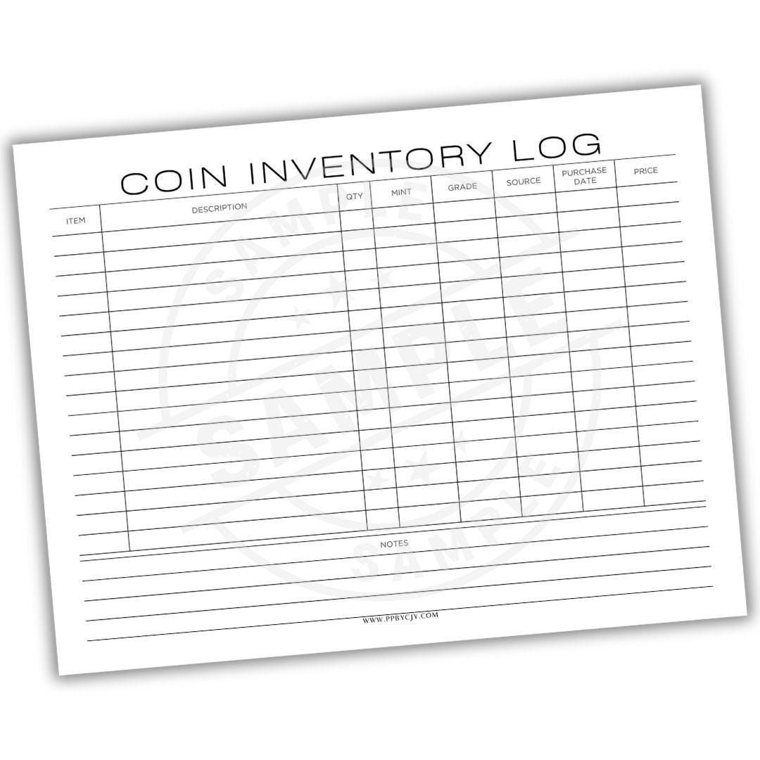 Printable Coin Inventory Sheets