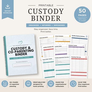 Co-Parenting & Custody Binder | 50 Page Family Organizer for Court and Communication (Digital Download)