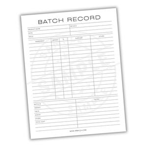 Soap Making Batch Record | Artisan Soap Production Recipe Log | Handmade DIY Soap Formulation Tracker | Handcrafted Soap Crafting Sheet