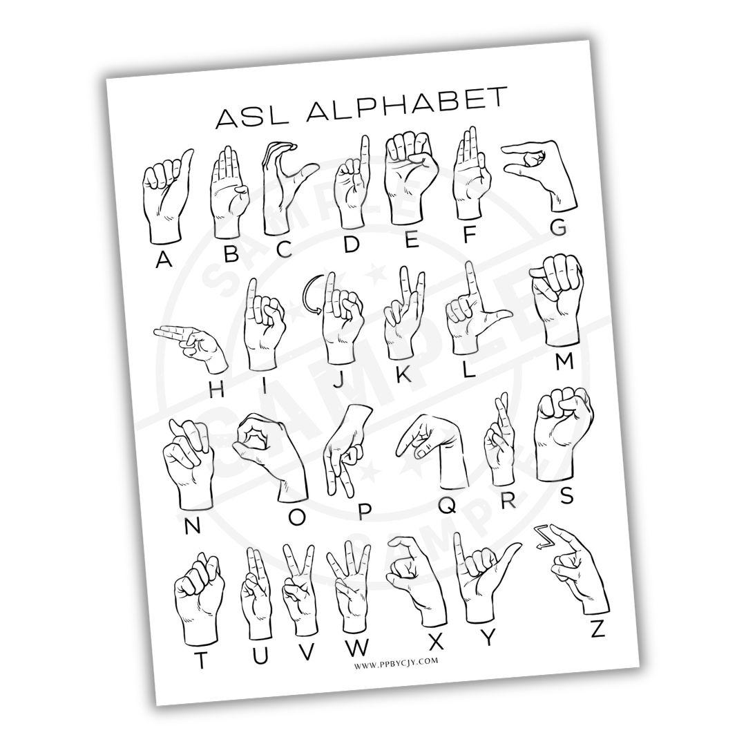 ASL Alphabet Sheet | American Sign Language Chart | ASL Hand Signs A-Z ...