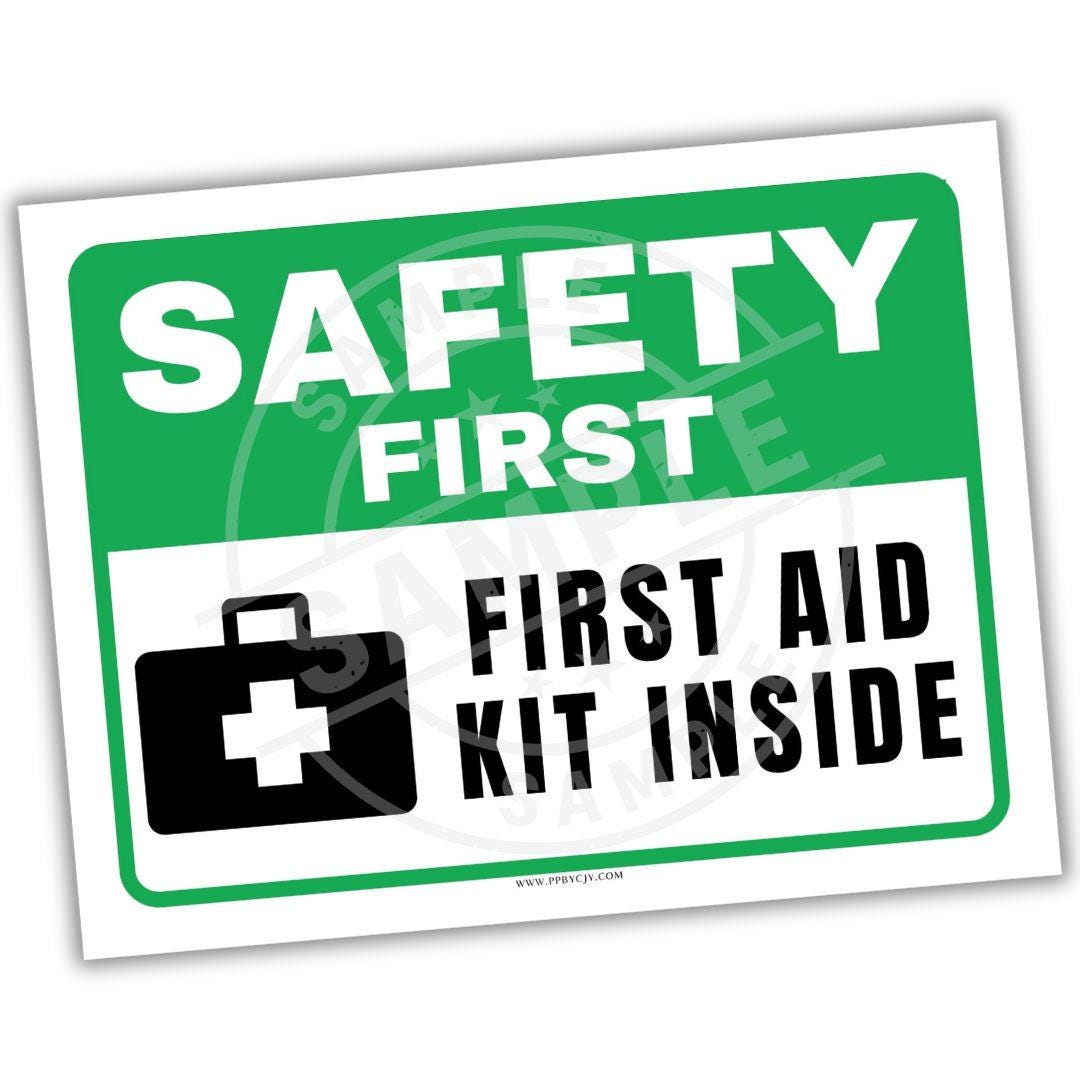 Safety First Aid Kit Sign | Workplace Safety Poster (PDF Download) - Etsy
