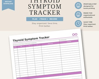 Schilddrüsen symptome Tracker | Gesundheits-Tagebuch für Hypothyreose & Hyperthyreose (Digitaler Download)