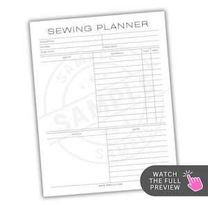 Sewing Project Planner Bundle | Sewing Pattern Fabric Organizer | DIY Quilting Sewing Checklist | Handmade Sewing Supplies Log