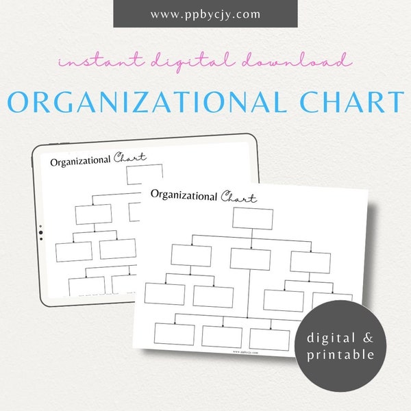 Business Structure Organizational Chart Printable Template | Corporate Hierarchy Group Infographic | Company Organization Level Diagram