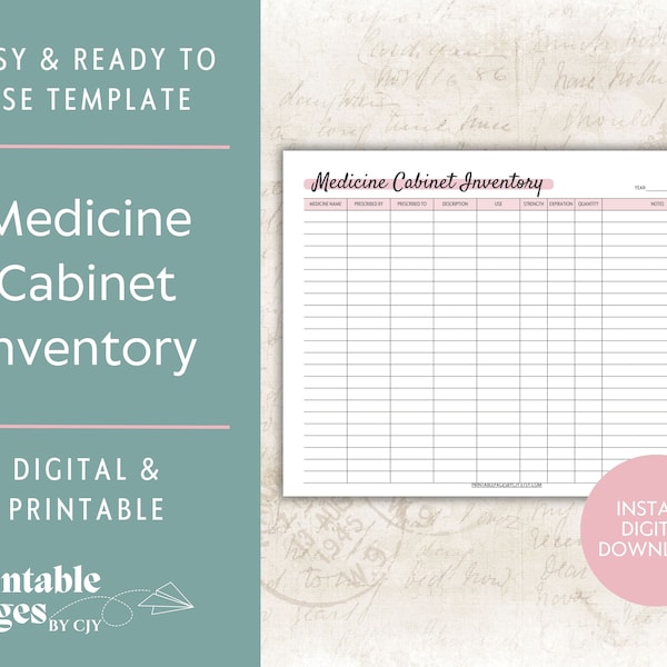 Inventory Template Etsy