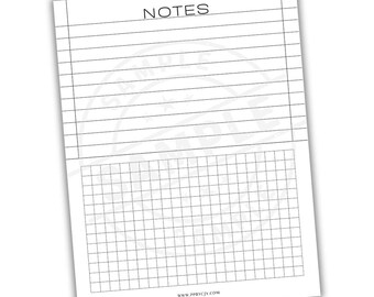 Sketchbook Journal Paper Printable PDF | Half Lined & Half Graph Paper | Notes, Drawing, Journaling, Planning, Math and Design