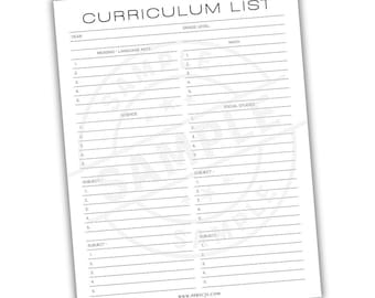 Homeschool Curriculum Planner | Educational Program Scheduler | Subject Specific Academic Year Plan | Student School Year Learning Tracker
