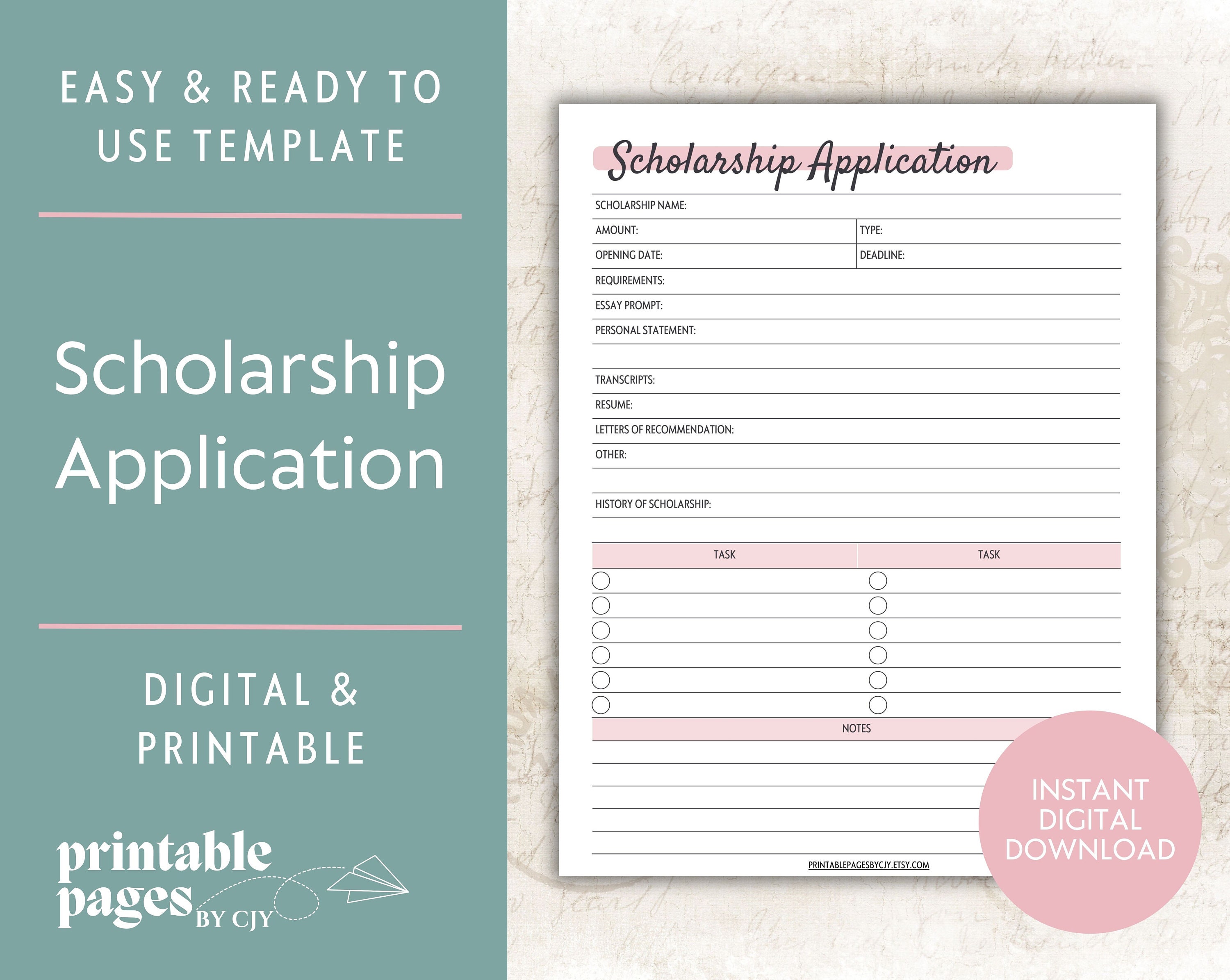 Scholarship Page - Etsy