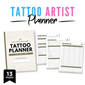 Tattoo Artist Planner | 13 Page Studio Supply & Clients Tracker Bundle (Digital Download)