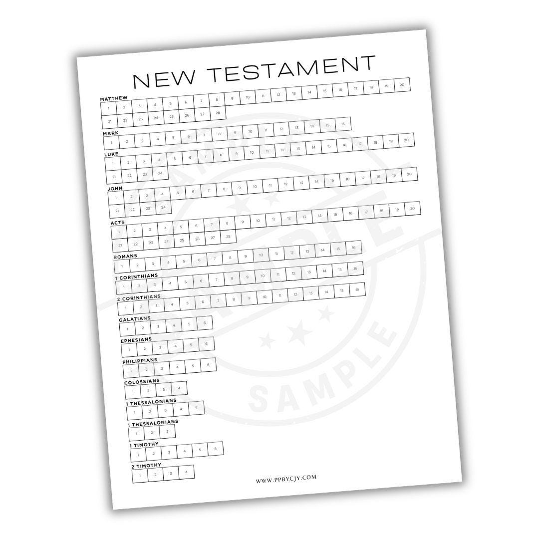 New Testament Reading Chart | Bible Study Tracker | Faith Printable ...