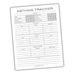 Asthma Tracker Printable Template | Instant Digital Download Health Medical Tracker | Monitor Breathing Symptoms & Medication