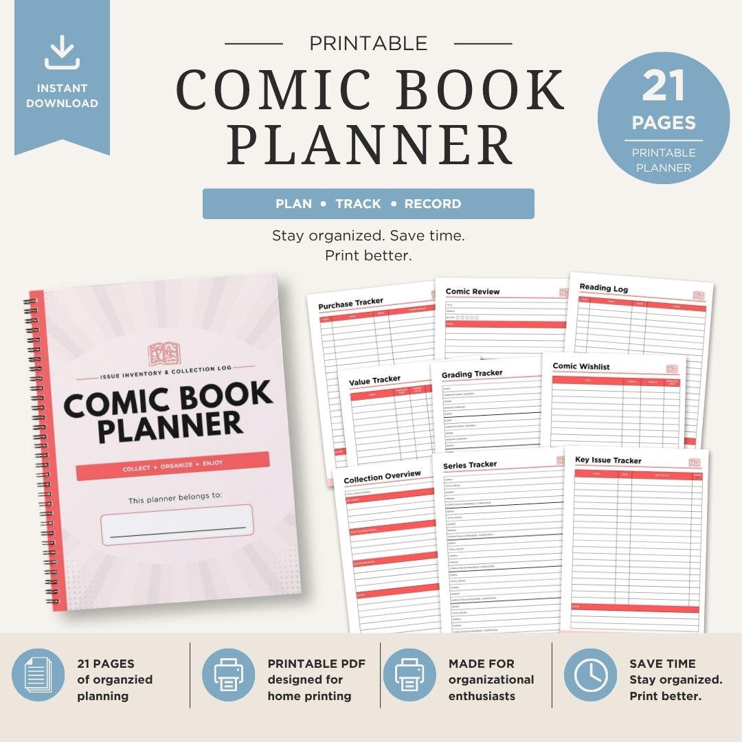 Comic Book Collector Planner | 21 Page Issue Inventory & Collection Log ...