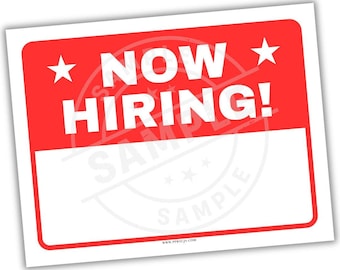 Now Hiring Printable Sign PDF | Job Openings Sign | Retail & Office Hiring Notice | Instant Digital Download | Employee Recruitment Sign