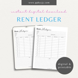 Landlord Rent Payment Ledger | Property Management Rental Income Record | Tenant Rent Collection Tracker | Property Finance Accounting Tool