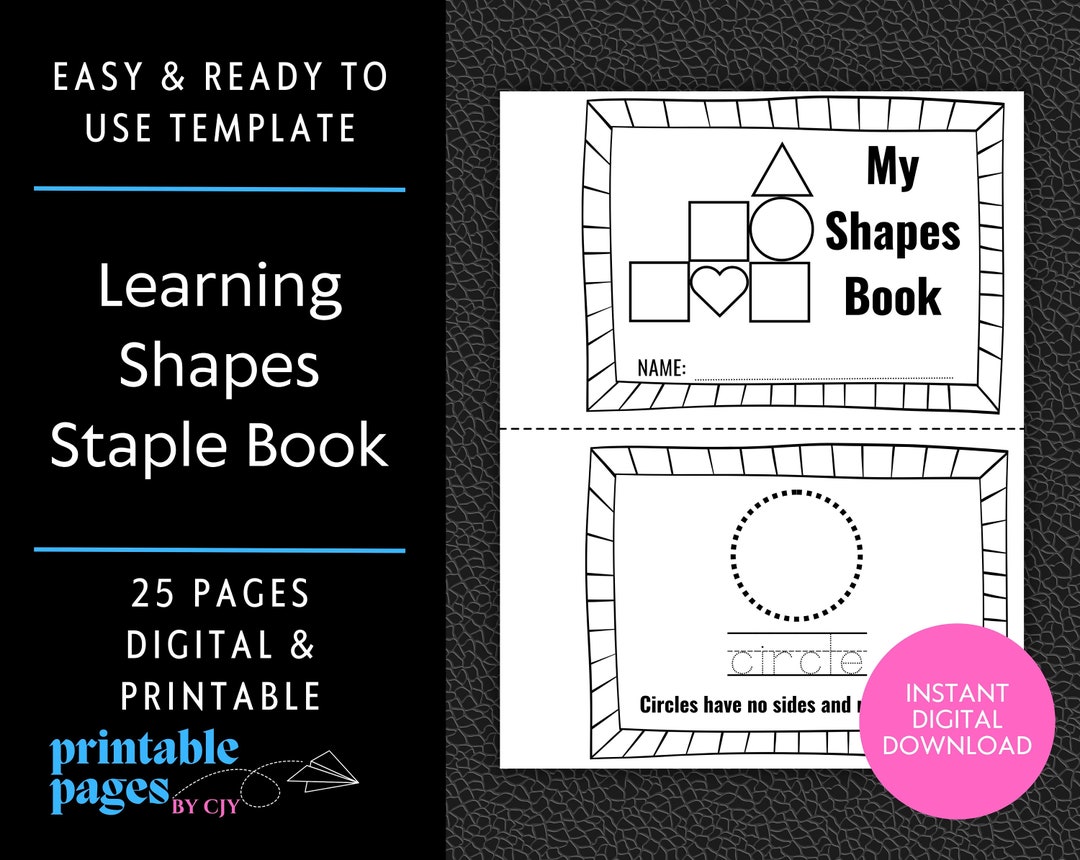 Learning Shapes Staple Book Basic Shapes Printable Learning Resource