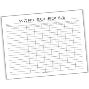 Weekly Employee Work Schedule | Staff Shift Hours Scheduling Planner | Team Work Roster Calendar | Employee Work Timetable