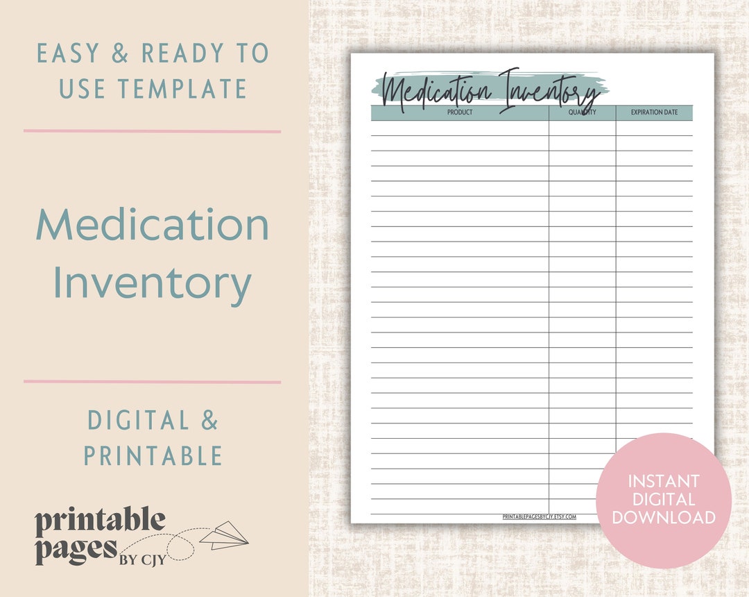 Medication Inventory Medicine Inventory Medical Template Inventory