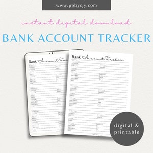 Bank Account List | Financial Portfolio Management Organizer | Personal Finance Banking Record | Money Management Asset Detail Tool