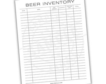 Beer Supply Inventory Tracker | Homebrewing Supplies Checklist | Craft Beer Brewing Supply Log | Homebrew Batch Product Stash
