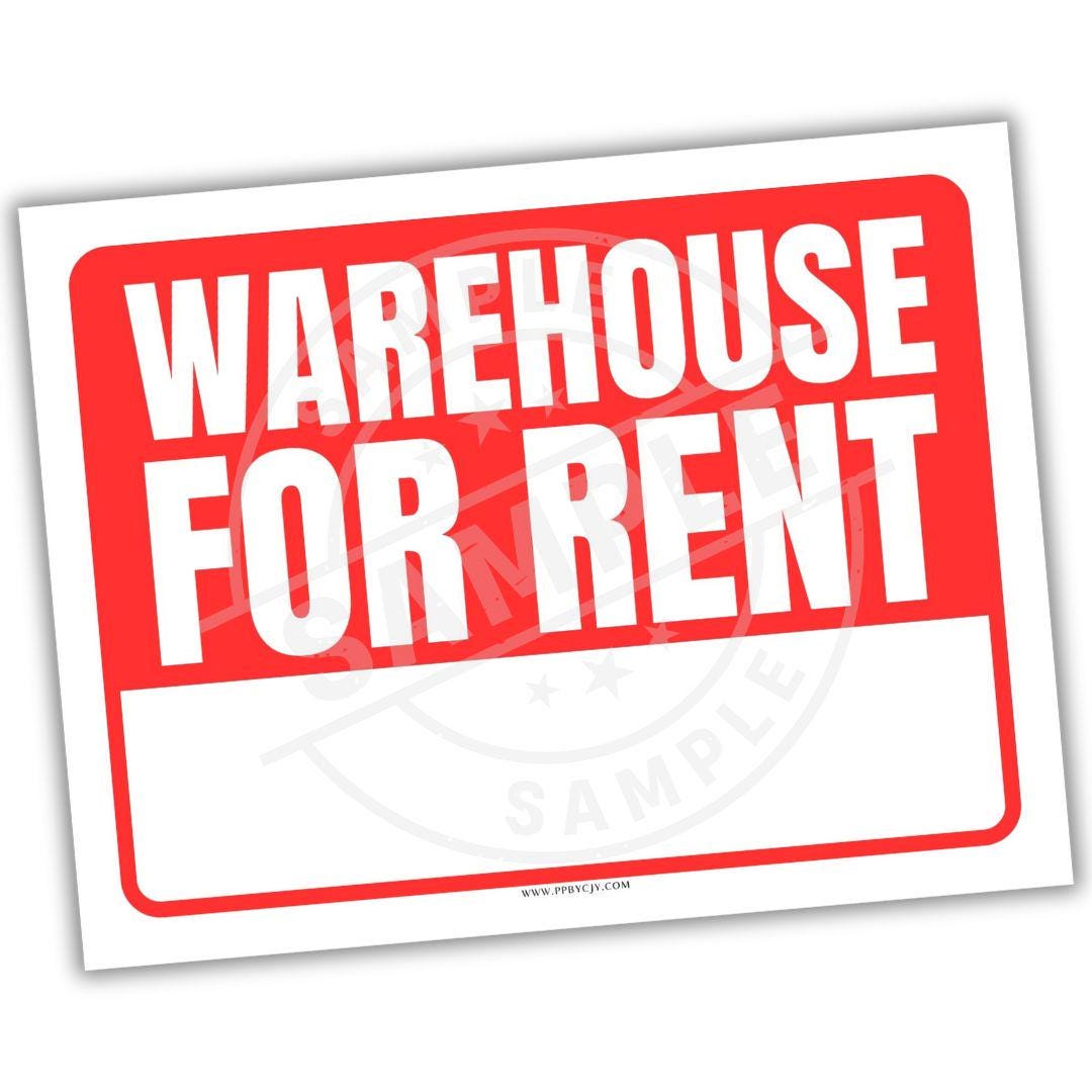 Warehouse For Rent Sign Warehouse for Rent Sign Printable | Industrial & Storage Rental Poster ...
