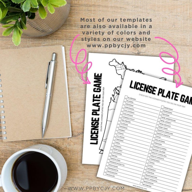 License Plate Game Printable Template | Fun Road Trip Activity | Car ...