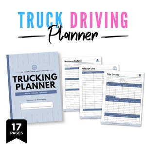 Truck Driving Planner | 17 Page CDL Driver Mileage & Route Tracker Bundle (Digital Download)