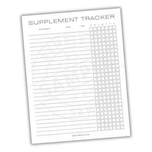 Supplement Intake Tracker | Daily Health Supplement Organizer | Herbal Medication Vitamin Journal | Natural Nutritional Supplement Log