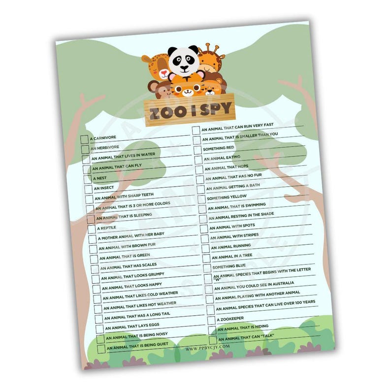 Zoo Adventure Scavenger Hunt for Kids | Printable Game | Instant ...