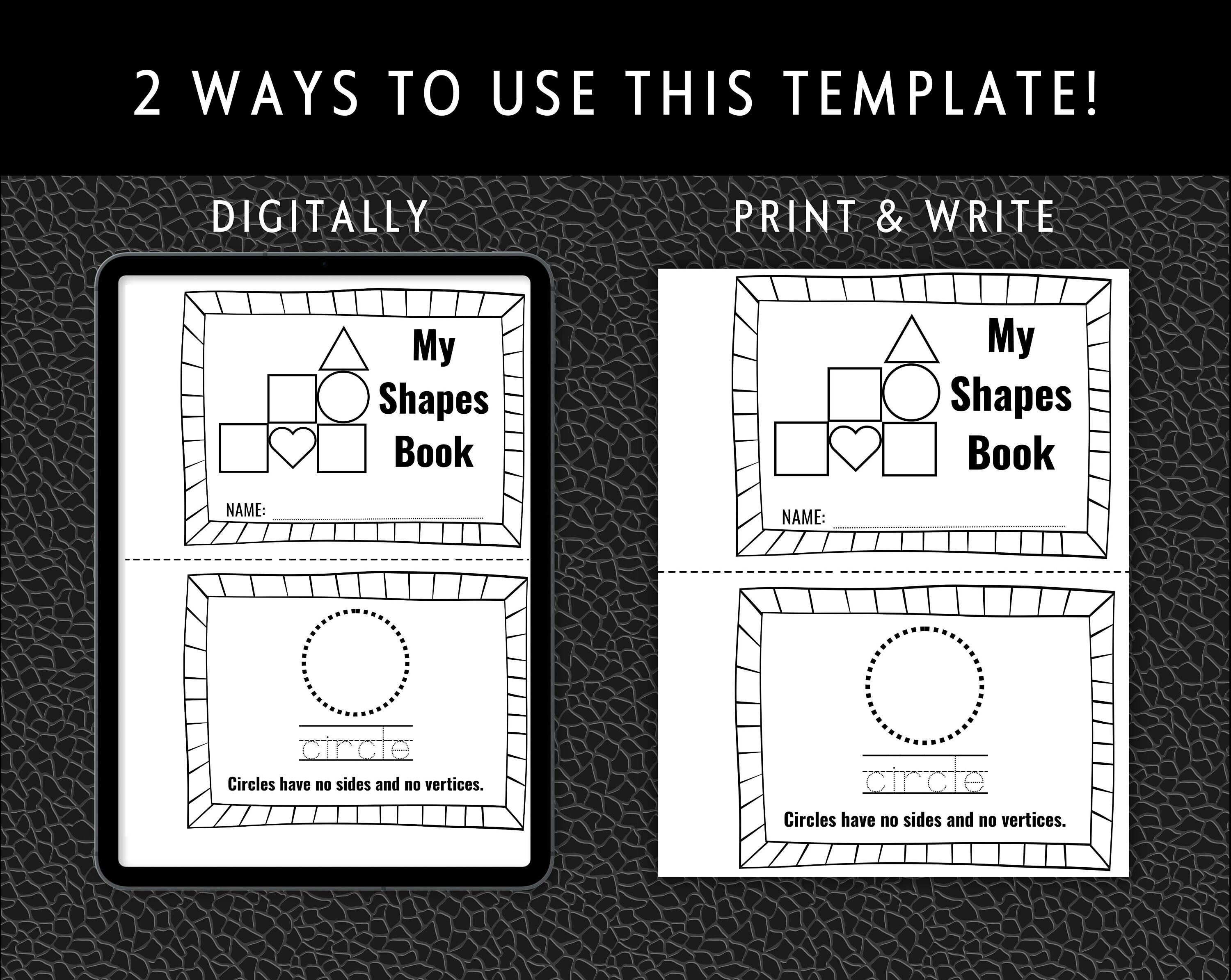 Learning Shapes Staple Book Basic Shapes Printable Learning Resource