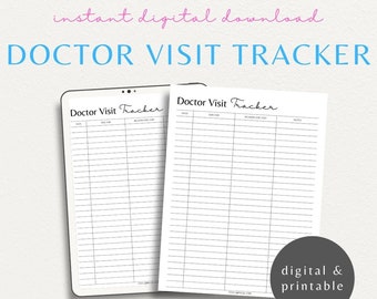 Doctor Visit Tracker | Doctor Checkup Log | Health Tracker | Medical Binder | Medical Record | Medical Doctor Tracker