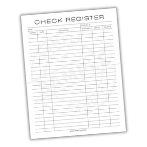 Checkbook Register | Financial Transaction Budget Planner | Expense Money Management Tracker | Personal Finance Spending Organizer